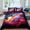 Electric Guitar King Queen Duvet Cover Stringed Instrument Bedding Set Musical Note Quilt Cover Hippie Polyester Comforter Cover