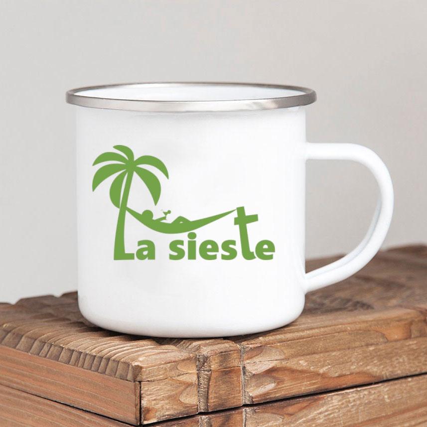 Caneca de café esmaltada Forest Camp Adventure Together Camping Cup Ideia de presente para campista Canecas de fogueira ao ar livre Festival ao ar livre Viagem