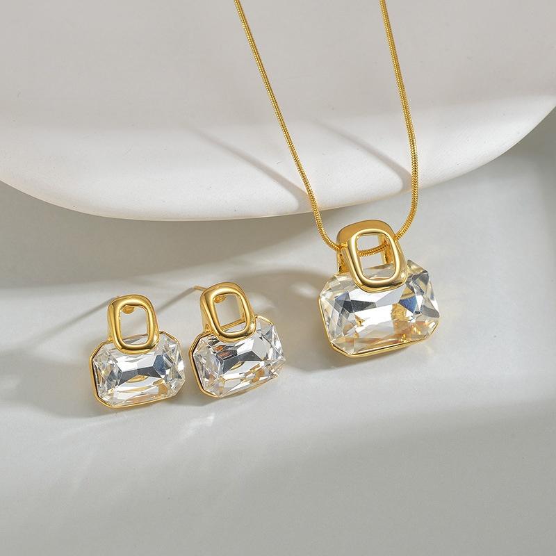 Fashion Geometric Earrings and Necklace Set