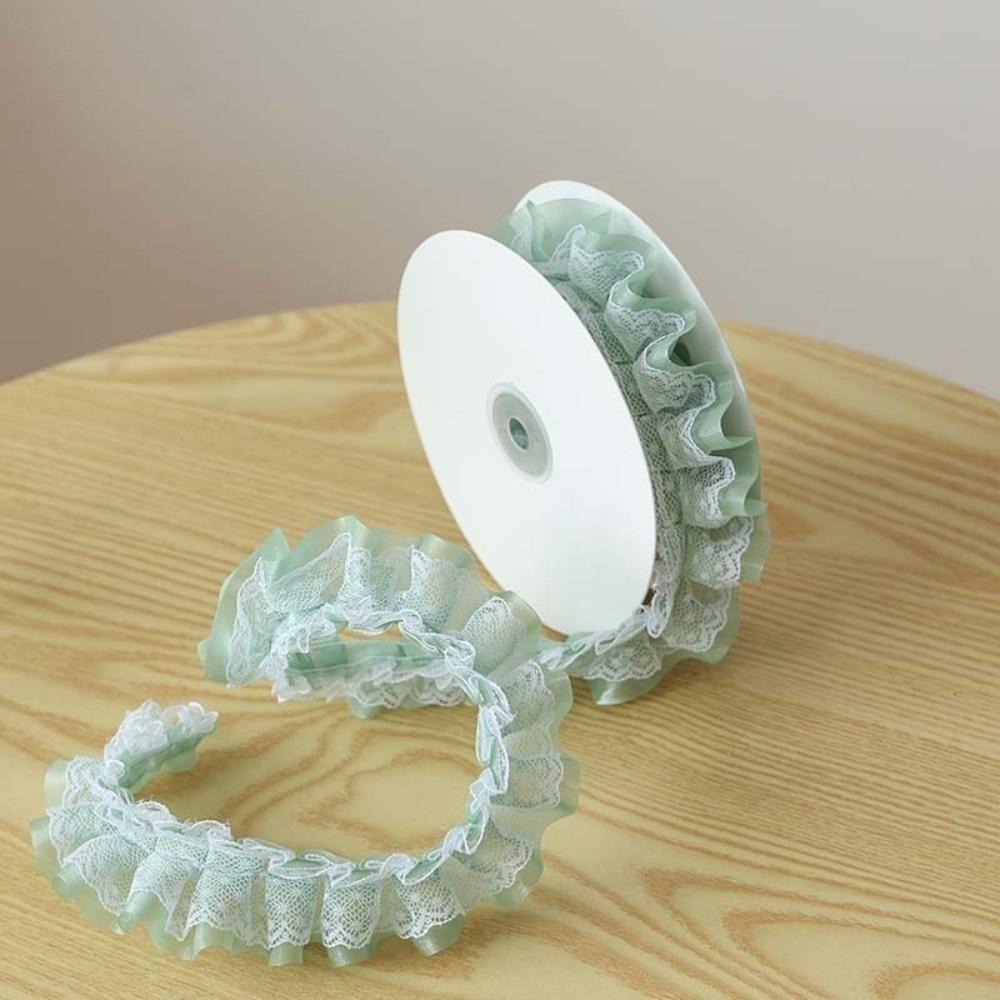 2M Length Ruffled Lace Ribbon 4cm Width Ballet Lace Ribbon Elegant Frilly Lace Trim Sewing Craft