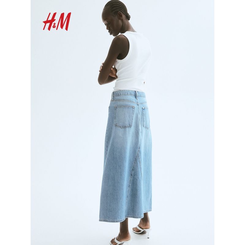 

HM 2025 Summer New Women clothes Fashion Casual Casual A- line Denim Skirt 1258305 Denim Blue 001 160/72(S)