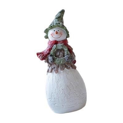 Miniature Festives Snowman Family Figurine Ornament Desktop Centerpieces Resins Craft Christmas Holiday Decors Accent