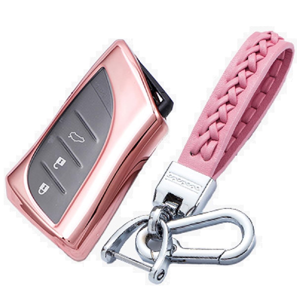 [VERISSY] Smart Key Case Keychain Set for LEXUS Cars LX розовый
