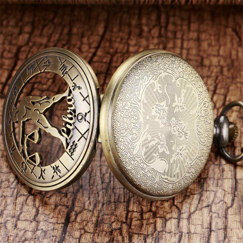 Zodiac Constellation Stylish Libra Modern Steampunk Hollow Necklace Men Women Christmas Gift