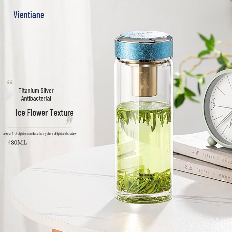 Wanxiang Portable Antibacterial Borosilicate Glass Cup