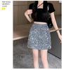 2026 Sequin High-Waist A-Line Mini Skirt - Petite, Slimming, Sexy Summer Style