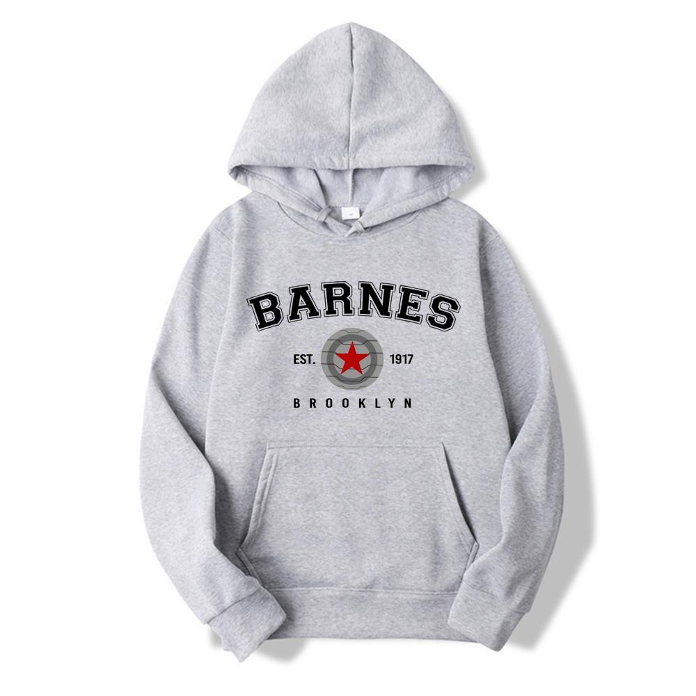 

Винтажная толстовка Barnes 1917 года с капюшоном Bucky Barnes Winter Soldier Hoodies Женская толстовка с капюшоном, вдохновленная телешоу, пуловеры, топы супергероев XL серый