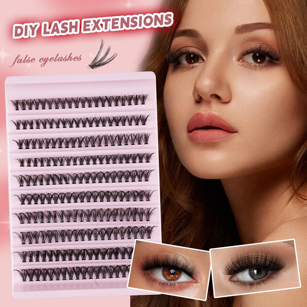 30P40P Hot Melt Multi-Haired False Eyelashes Segmented Self-Grafting Thick Natural Stage Flat False Eyelashes