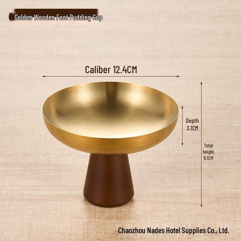 304 Stainless Steel Elevated Ice Cream and Dessert Cup, Silver Gold