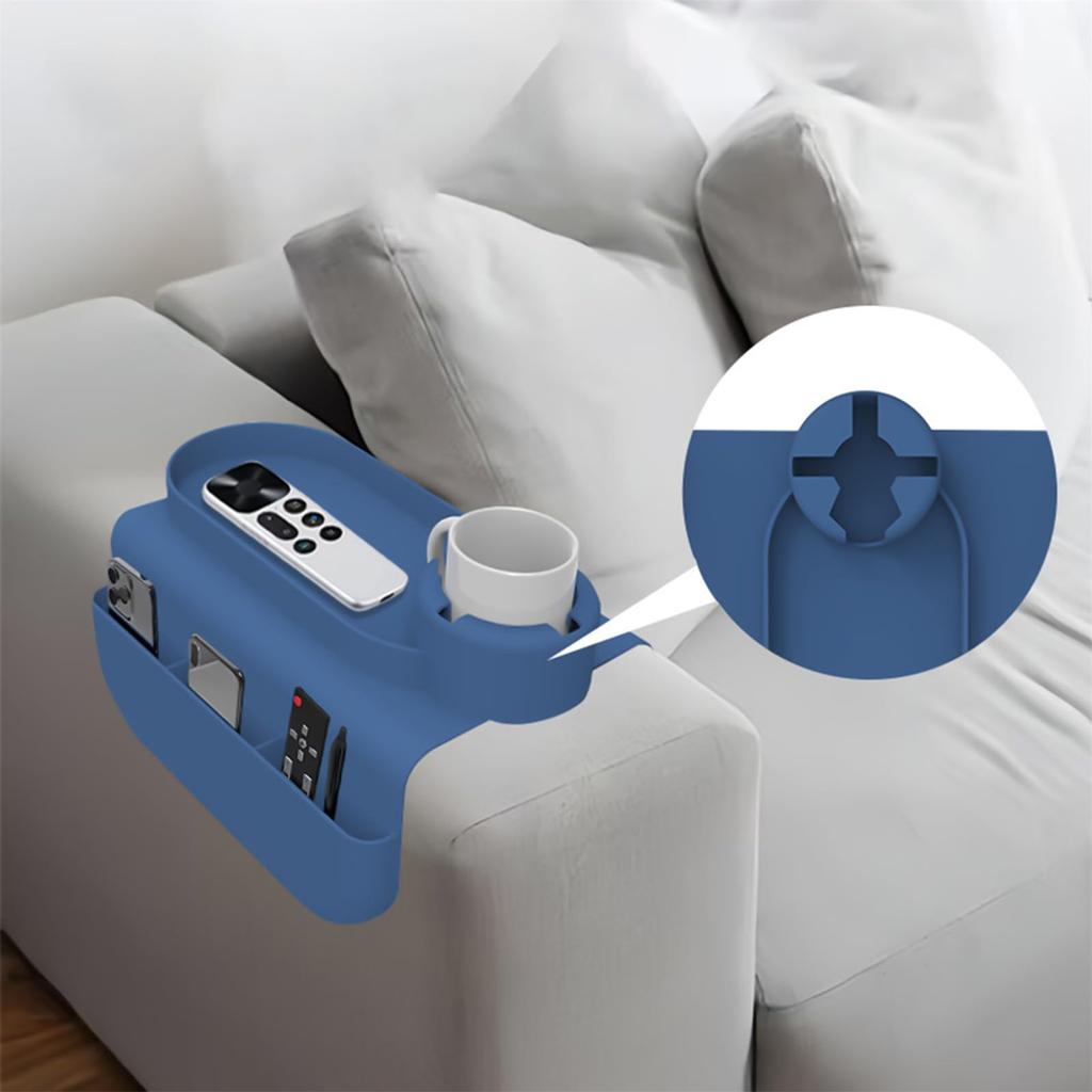 Silicone Couch Cup Holder,Anti-Spill Anti-Slip Sofa Armrest,Dirt-Resistant Silicone Couch Arm,Multifunctional Removable Snack Drink Holder Organizer