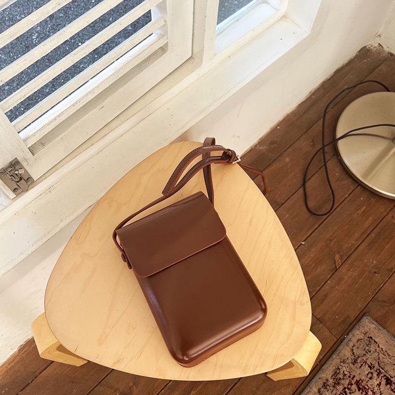 Niche 2025 Stylish Retro Crossbody Phone Bag - Unisex Japanese & Korean Textured Design