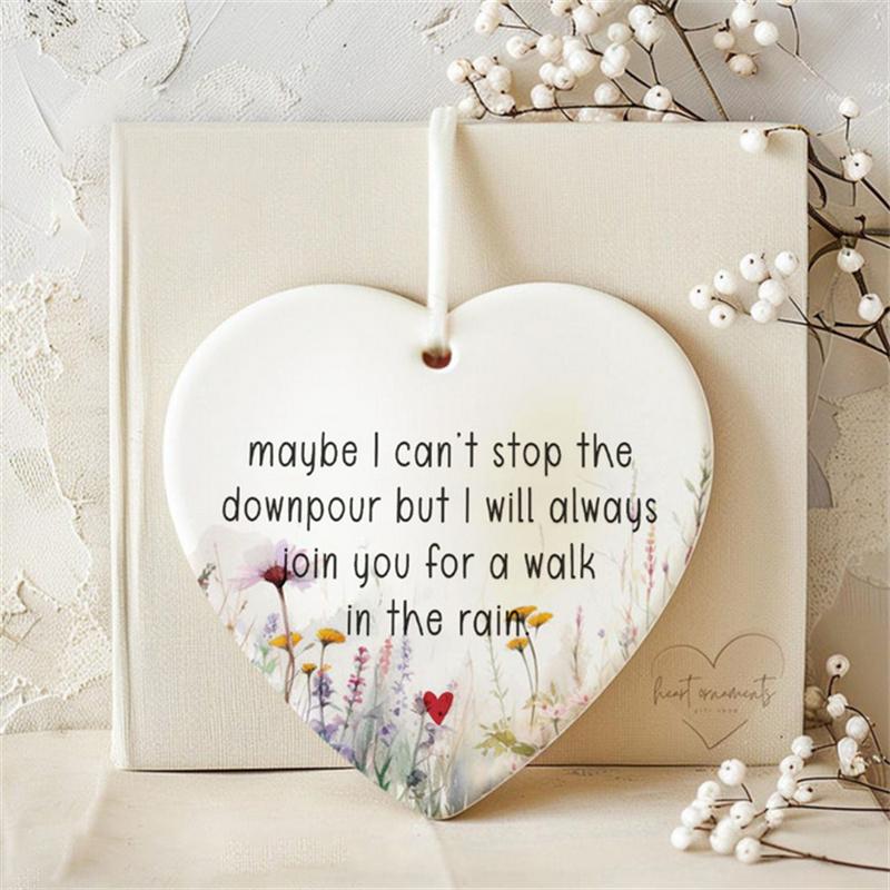 Ozdoba Przyjaźni Świąteczna Pamiątka Przyjaźni Prezent Dla Najlepszego Przyjaciela Akrylowa Ozdoba do Zawieszenia w Kształcie Serca Impreza Świąteczna