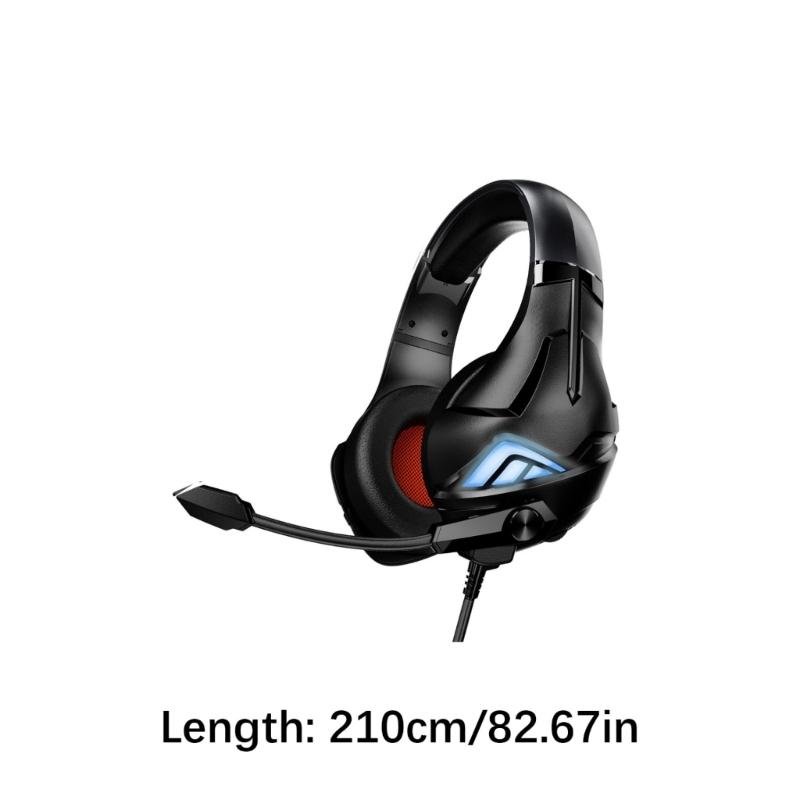Gaming Headset with Noise Canceling Microphone Surround Sound LED Headphone for PC Laptop Computer Accessories