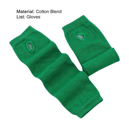 1 Pair Striped Half Finger Arm Covers Women Crochet Knitted Arm Wrist Gloves Hand Warmer
