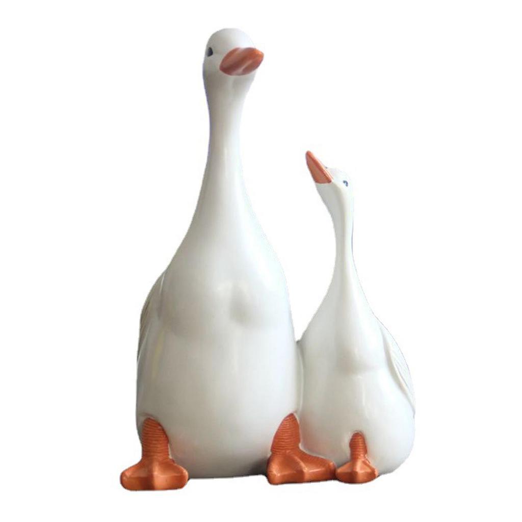 Mother Son Ducks Resin Statue Crafts Art Figures Waterproof Statue Sculpture