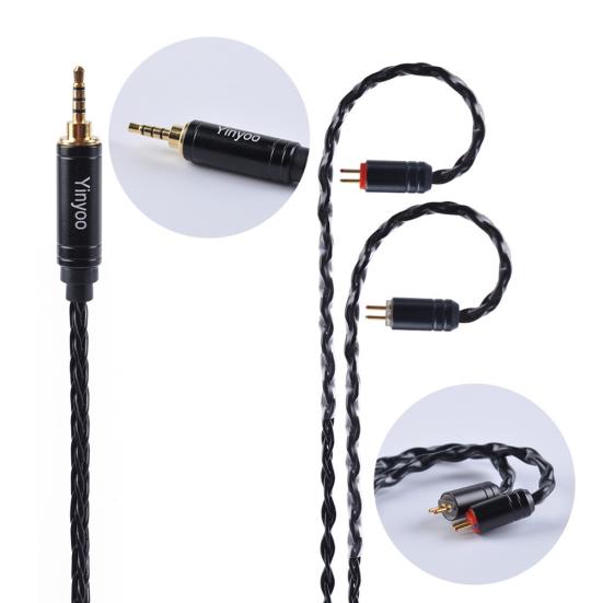 Yinyoo MMCX/2Pin/QDC 8 Core Silver Plated Copper Wire Earphone Upgraded Cable