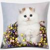 Cat Print Home Decoration Pillowcase Cute Cat Decorative Pillowcase Living Room Sofa Office Seat Cushion Cover