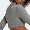 Adidas Originals X Blue Version Long Sleeve Solid Color Sports Crop Top Women Tops Gray HK7233