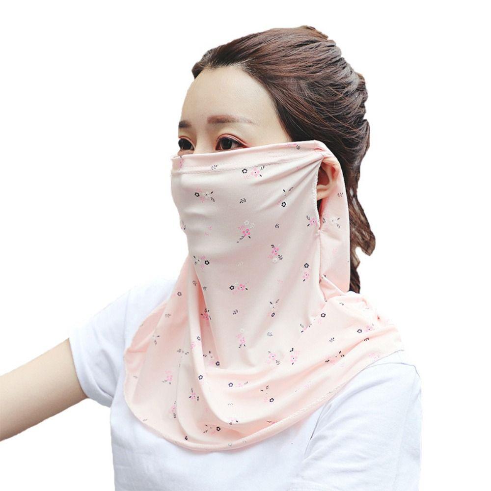 With Neck Flap Sunscreen Face Mask Veil Anti-UV Driving Face Shield Veil  Outdoor