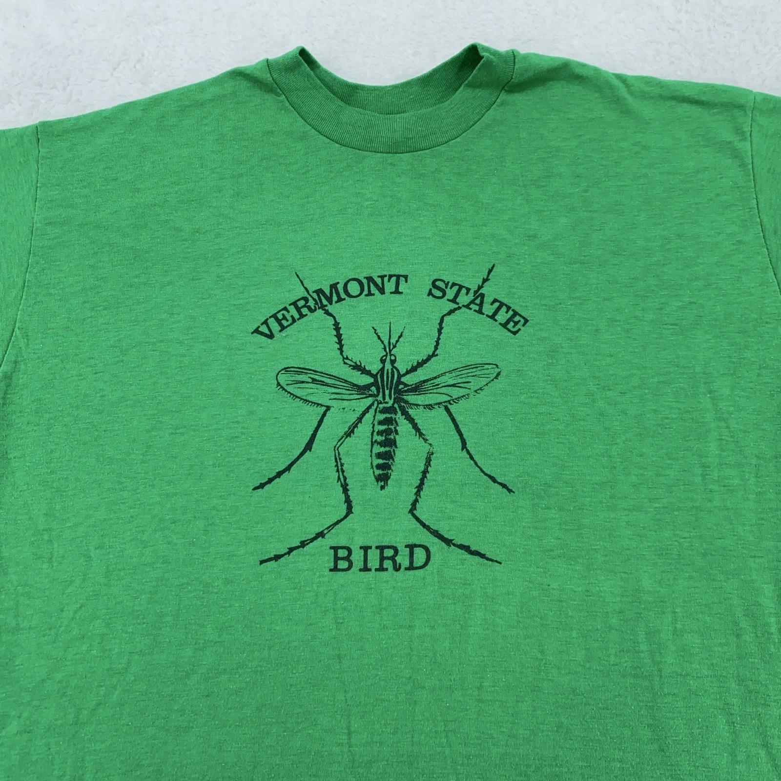 

Vintage 80s Vermont State Bird Mosquito Joke Shirt Mens M/L Funny Tee USA 70s S