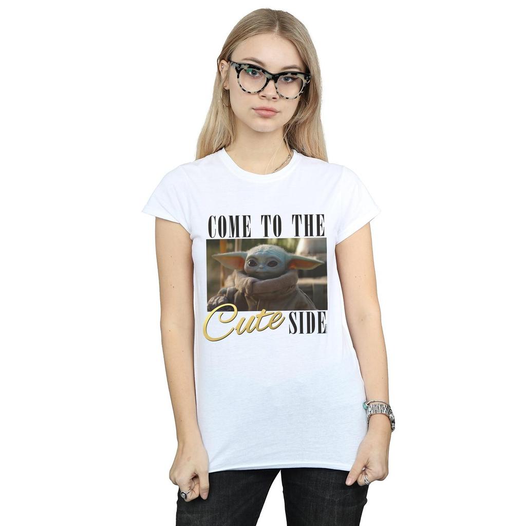 Star Wars Womens/Ladies The Mandalorian Come To The Cute Side Cotton T-Shirt