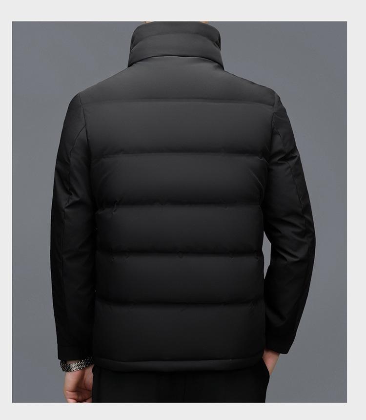 Herren Winter Dicke Daunenjacke - Kurz, Übergröße, Lässige lockere Passform, 90% Weiße Entendaunen