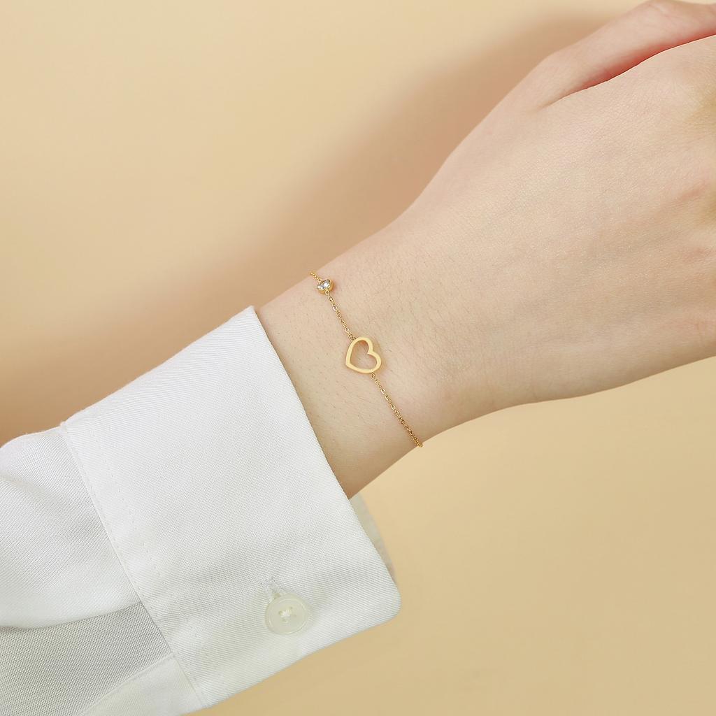 Sparkling CZ Stone O Chain Bracelets for Women Party Gift Jewelry, PVD Gold Color Plated Stainless Steel pulseira feminina