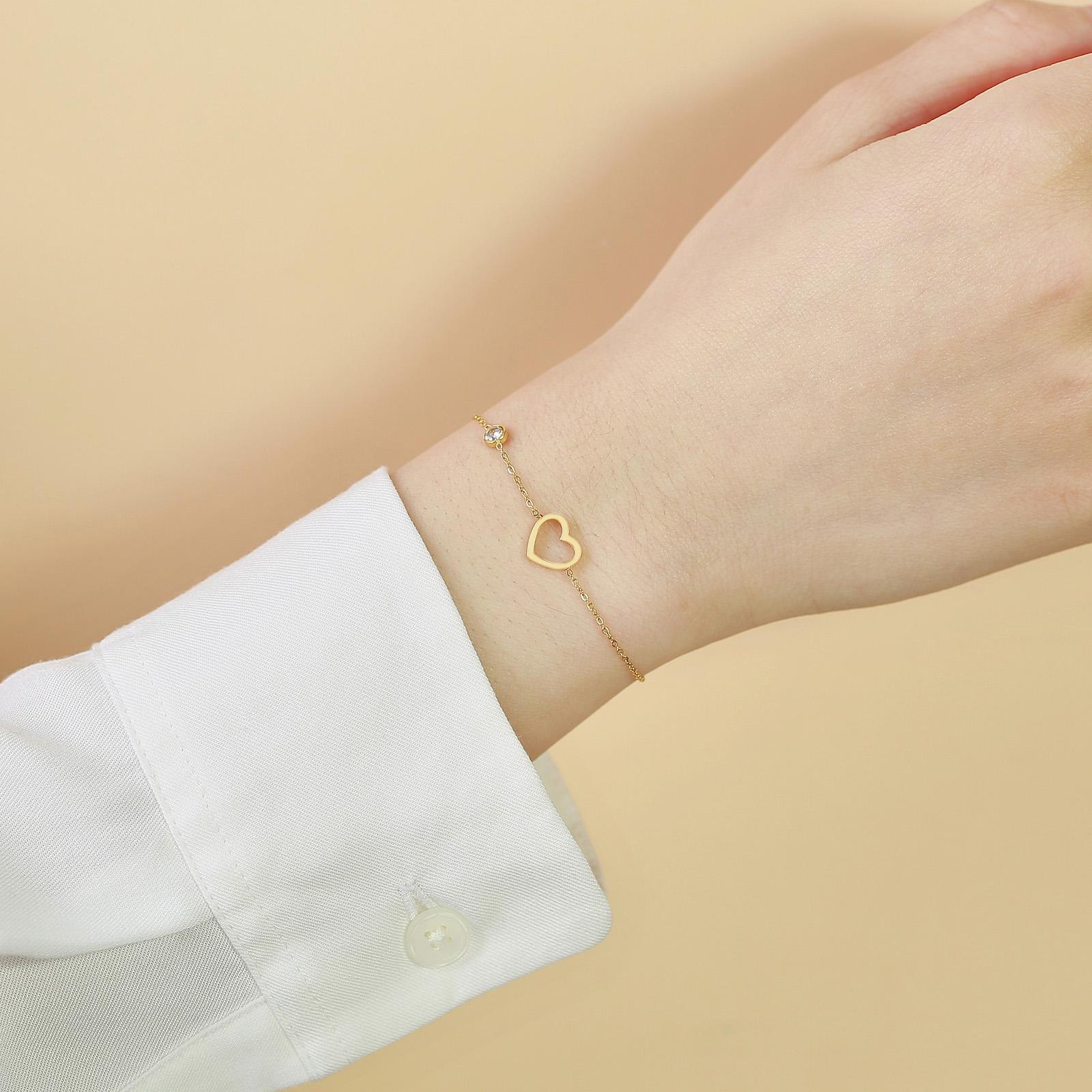 

Sparkling CZ Stone O Chain Bracelets for Women Party Gift Jewelry, PVD Gold Color Plated Stainless Steel pulseira feminina