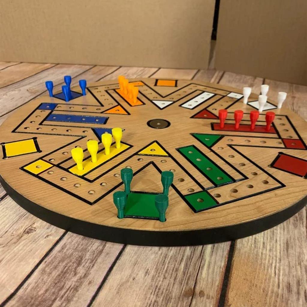 Fast Track Game Holz 35,5 cm Durchmesser Familienbrettspiel Braun