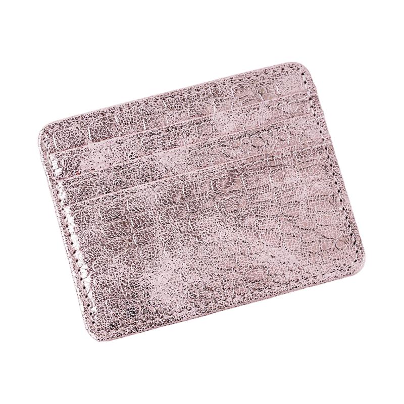 Portafoglio Mini in Pelle Ultra-Sottile Porta Carte di Credito Sottile Custodia Piccola per Documenti d'Identità da Uomo per Portafoglio da Donna Porta Carte a 4 Scomparti
