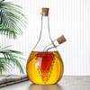 Double-layer Glass Oil Jug 2-in-1 Oil Vinegar Bottle Home Creative Double-mouth Cork Shaped Glass Oil Jug Kitchen Seasoning Tool