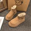 Platform Ankle Snow Boots Women Suede Flats Fur Cotton Shoes Brand Winter Plush Warm Shoes Woman 2025 Trend Fad Cozy Botas Mujer