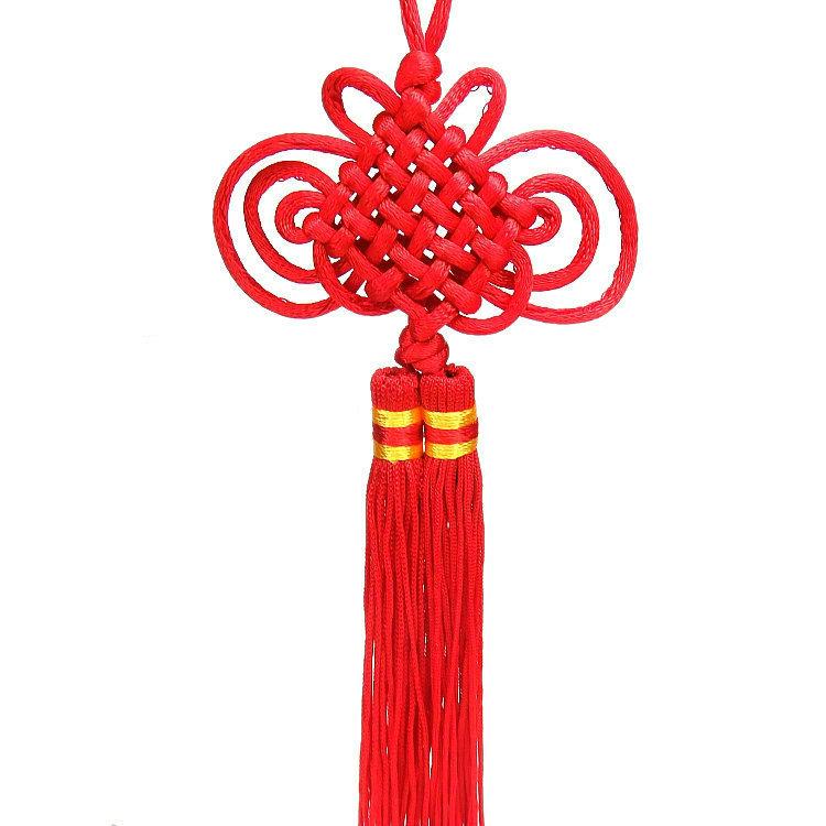 Happy Snake Year Spring Festival Bonsai Decor with Double Tassel Chinese Knot Pendant
