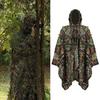 Utendørs forkledning Topp 3D Blader Dekor Pustende Snøreknapp Hunter Ghillie Cloak Skog Kamuflasje Cape CS Trening Jungle hettejakke