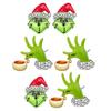 Green Monsters Drop Dangle Earrings Christmas Themed Ear Pendants Hand Shape Trendy Earwears Ornament for Daily Wear