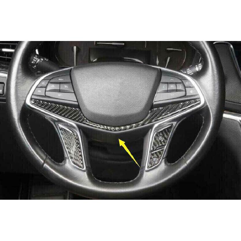For Cadillac CT6 2016- Real Carbon Fiber Steering Wheel U Type Cover 1PC Fit