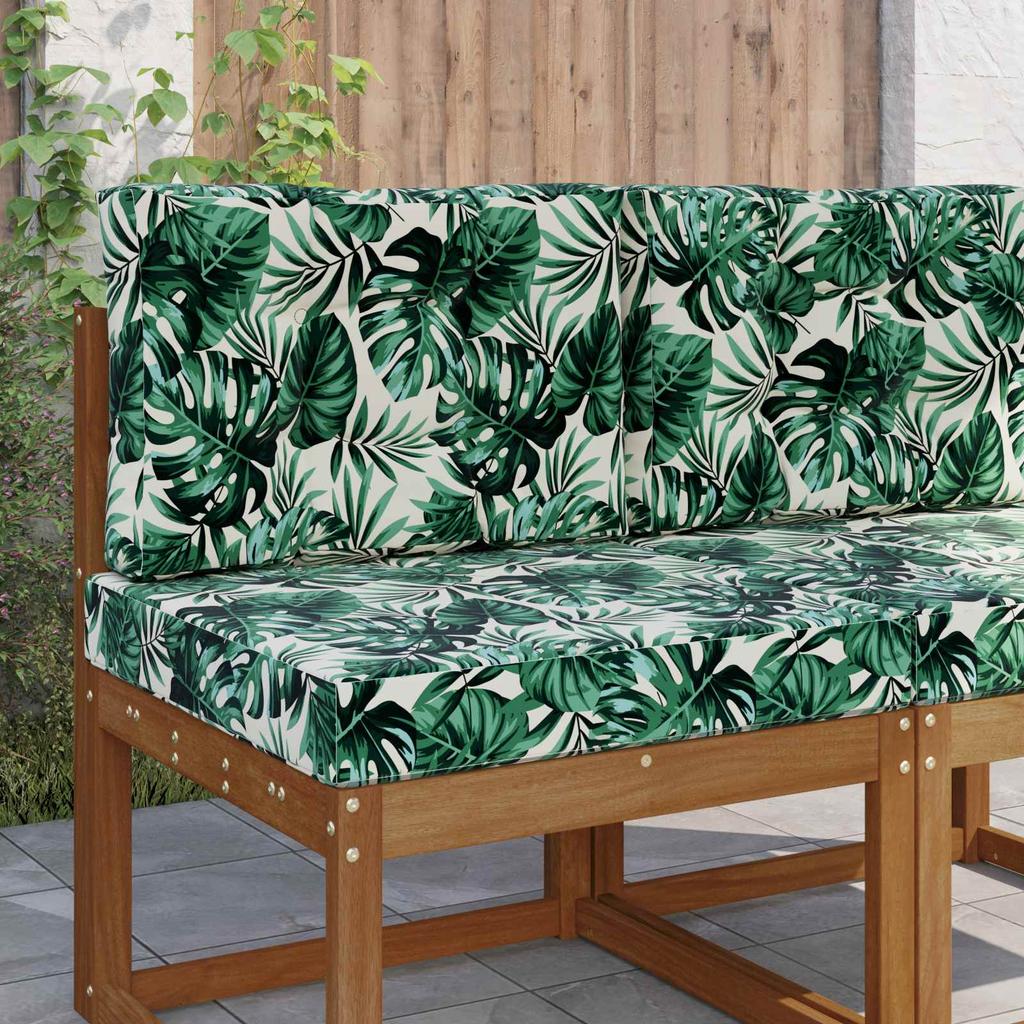 Outdoor Sofa Cushion Set 2 pcs Leaf Pattern Polyester