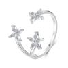 Fallen Leaf Open Ring, Elegant and Original, Ins Style Love Confession, S925 Silver Ring, Women's Style ZJYJZ-YS-060
