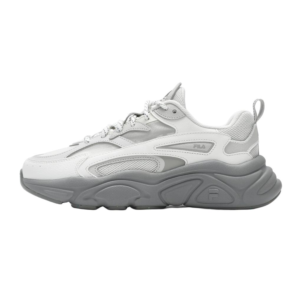 Fila Mars 1 Fabric Synthetic Leather TPU Thick Sole Versatile Low Top Casual Shoes Women Sneaker White Gray F12W422107FWB