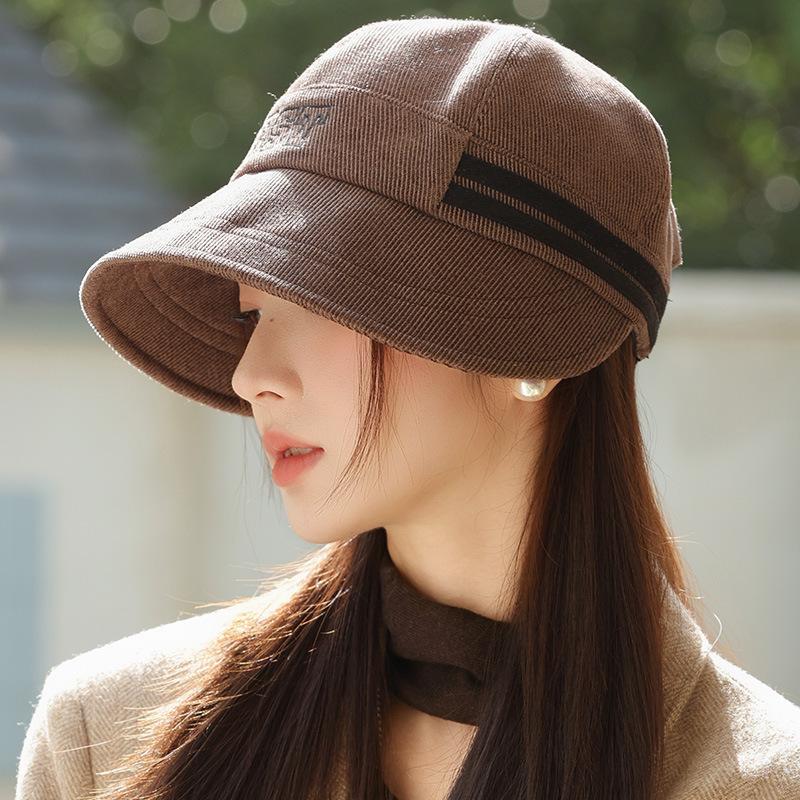 Autumn and winter big head circumference hat women's casual versatile equestrian hat outdoor travel cap sunshade bucket hat