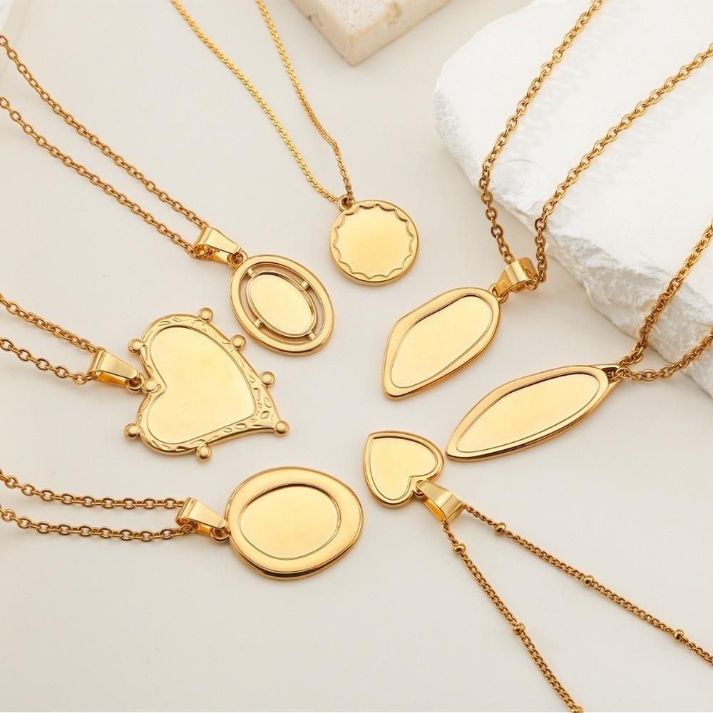 5Pcs Stainless Steel Cabochon Pendant Base Irregular Heart Shape Charm Pendant Trays DIY Blank Cabochon Base