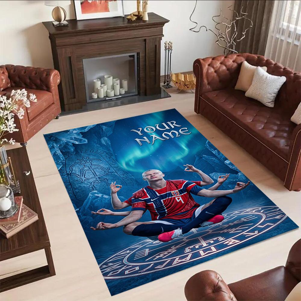 Haaland Personalized Name Floor Rug Office Rug Suitable For Dormitory Dining Room Decorate Room Hallway Antislip Carpet Decorate Offices