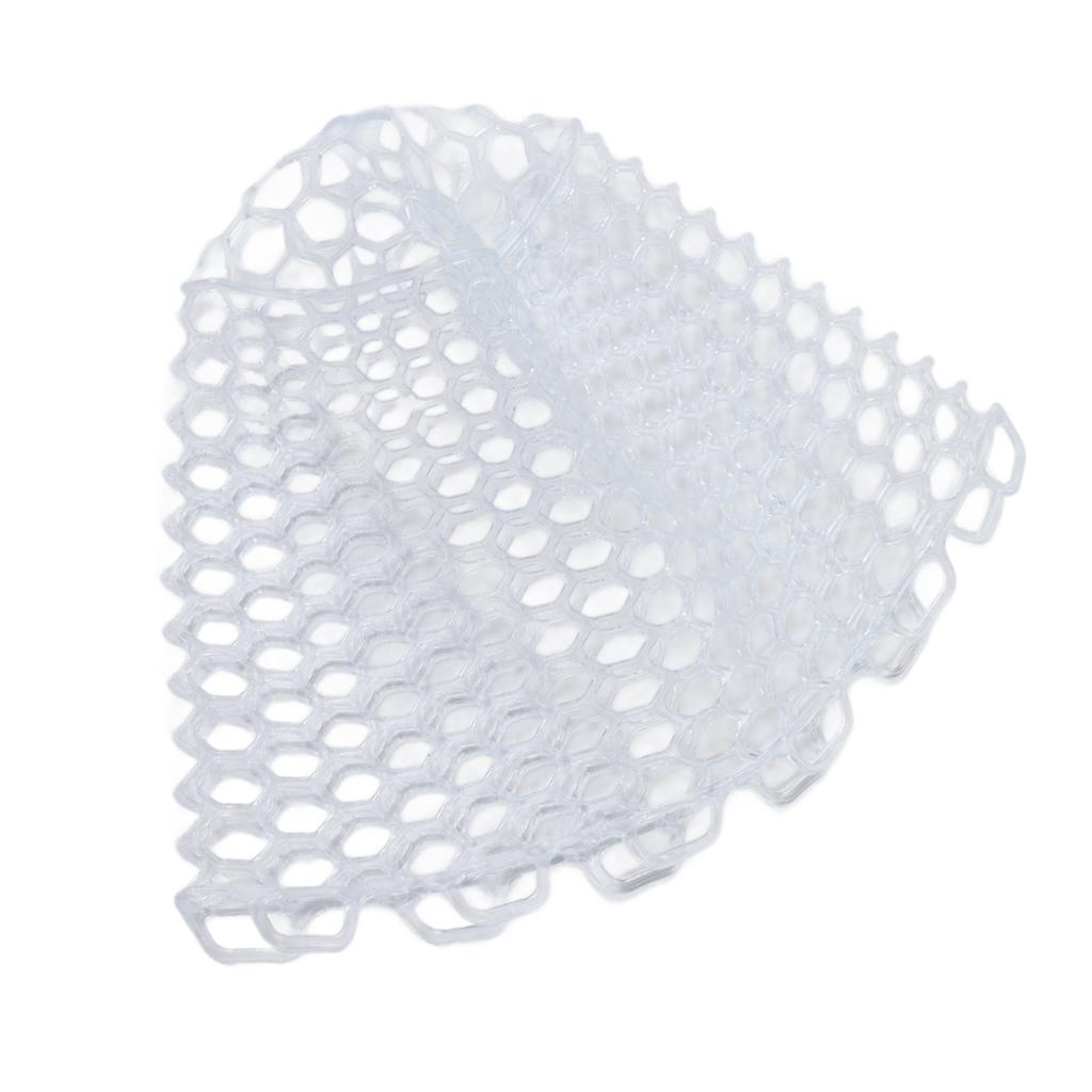 Fly Fishing Landing Net Collapsible Clear Rubber Replacement Bag for Angler White 21cm Depth