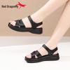 Red Dragonfly Women's Genuine Leather Flat Sandals, Soft Sole, New Summer 2026 Collection