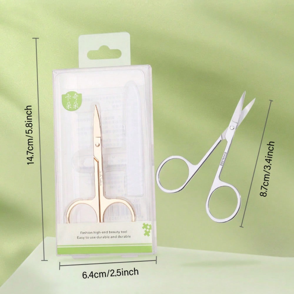 1 Stück Augenbrauenknipser, ein spitz gebogener Augenbrauenknipser, Gold-Silber-scharfer Schönheitsknipser aus rostfreiem Stahl