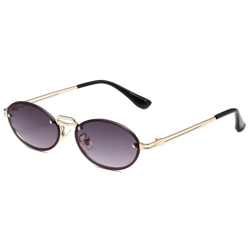 Popular Fashion Sunglasses for Women Men Shades Oval Sun Glasses for Female Male Summer Traveling UV400 Rimless Sunglass Eyewear
