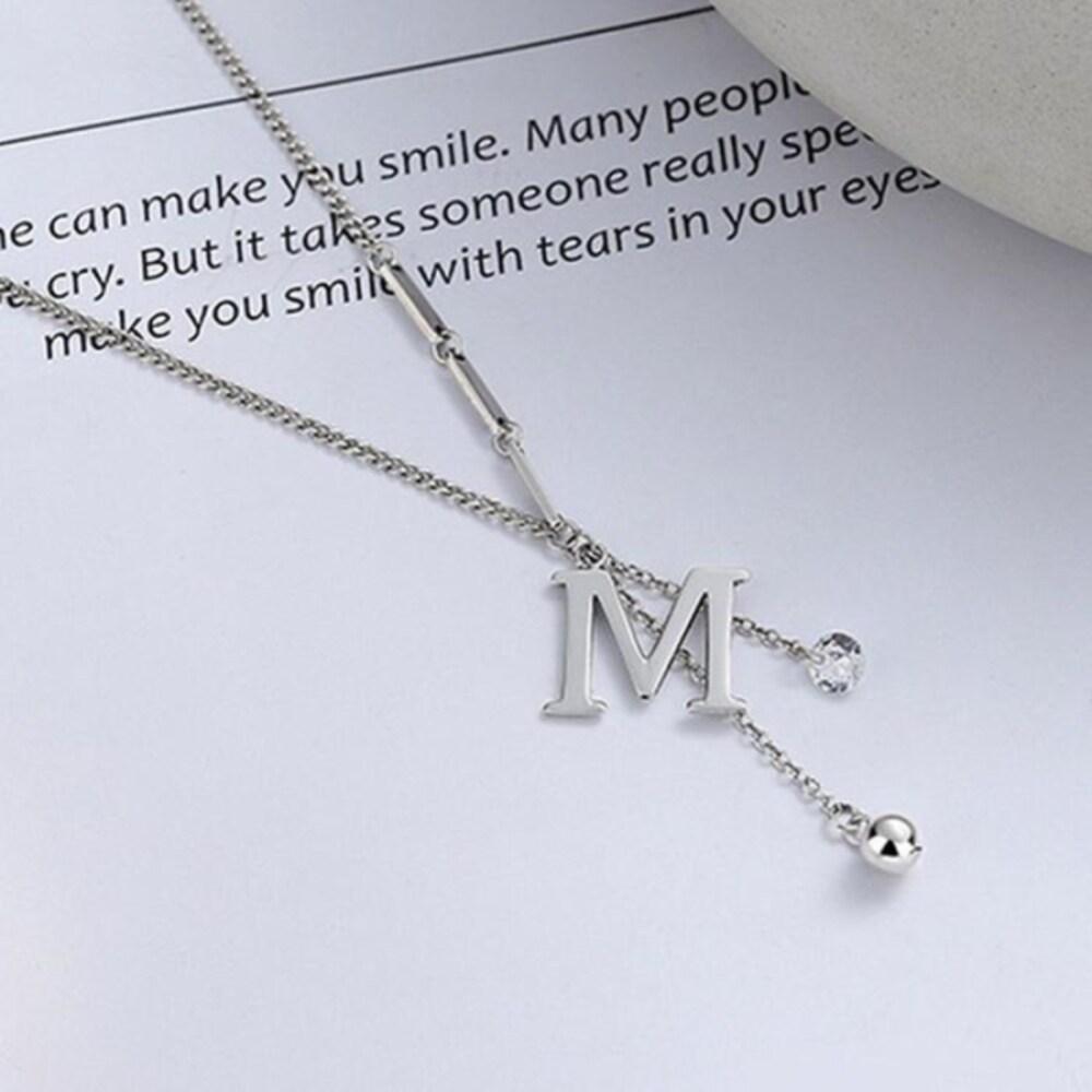 [Onoma] Onm 925 Sterling Silver Drop Necklace N301 Necklace Gift (29546476)