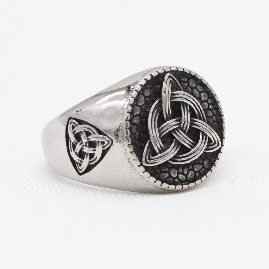 2026 Jewelry European and American Personalized Retro Viking Triangle Men's Jewelry Ring