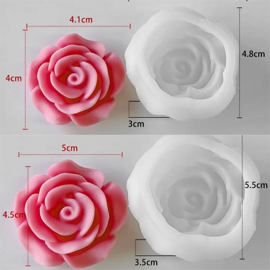 2pcs DIY 3D Rose Flowers Silicone Candle Mold Handmade Soap Chocolate Ornament Tool Aromatherapy Gypsum Resin Mould Home Decor