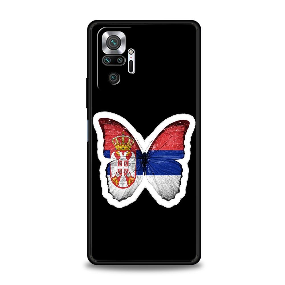Serbia flag Badge Phone Case For Xiaomi Redmi Note 14 13 12 5G 11 10 Pro Plus 4G 9S 9 14C 13C 12C 10C 9C 9A Soft TPU Cover